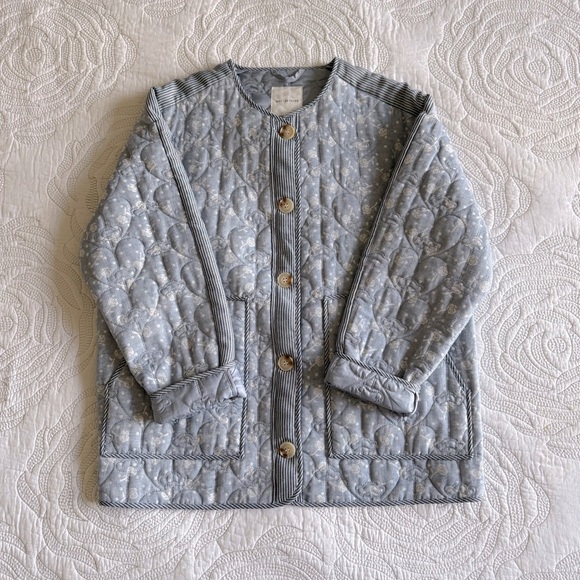 Anthropologie - Avec Les Filles - Floral Stripe Quilted Jacket - Picture 4 of 15